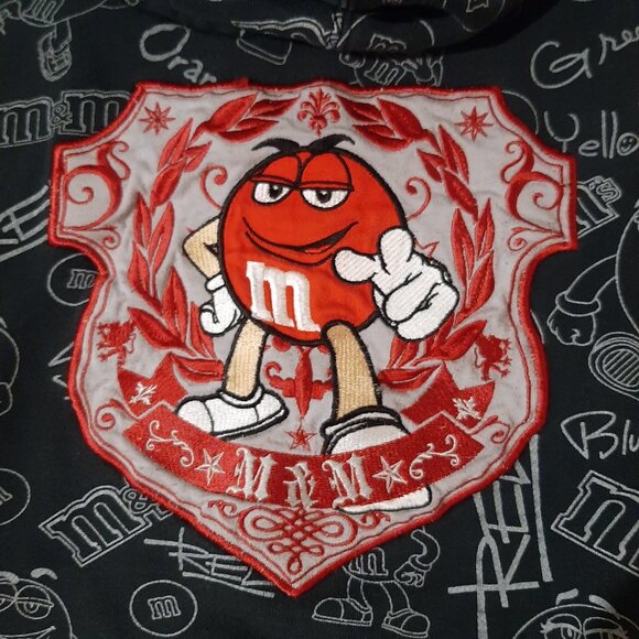 Vintage M&M's hoodie by JH Design all over print hooded Jacket Unisex Size Large - Picture 6 of 11